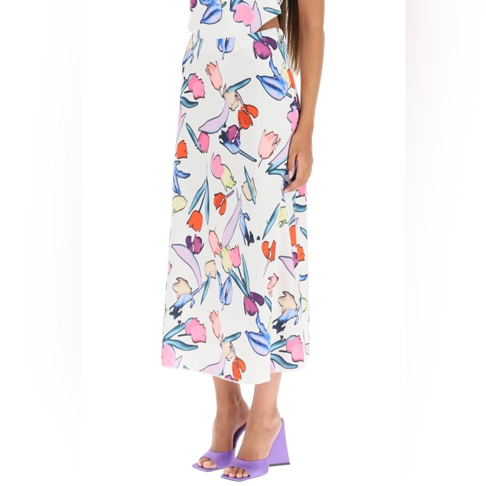 Rotate by Birger Christensen Printed Midi Skirt Size Small